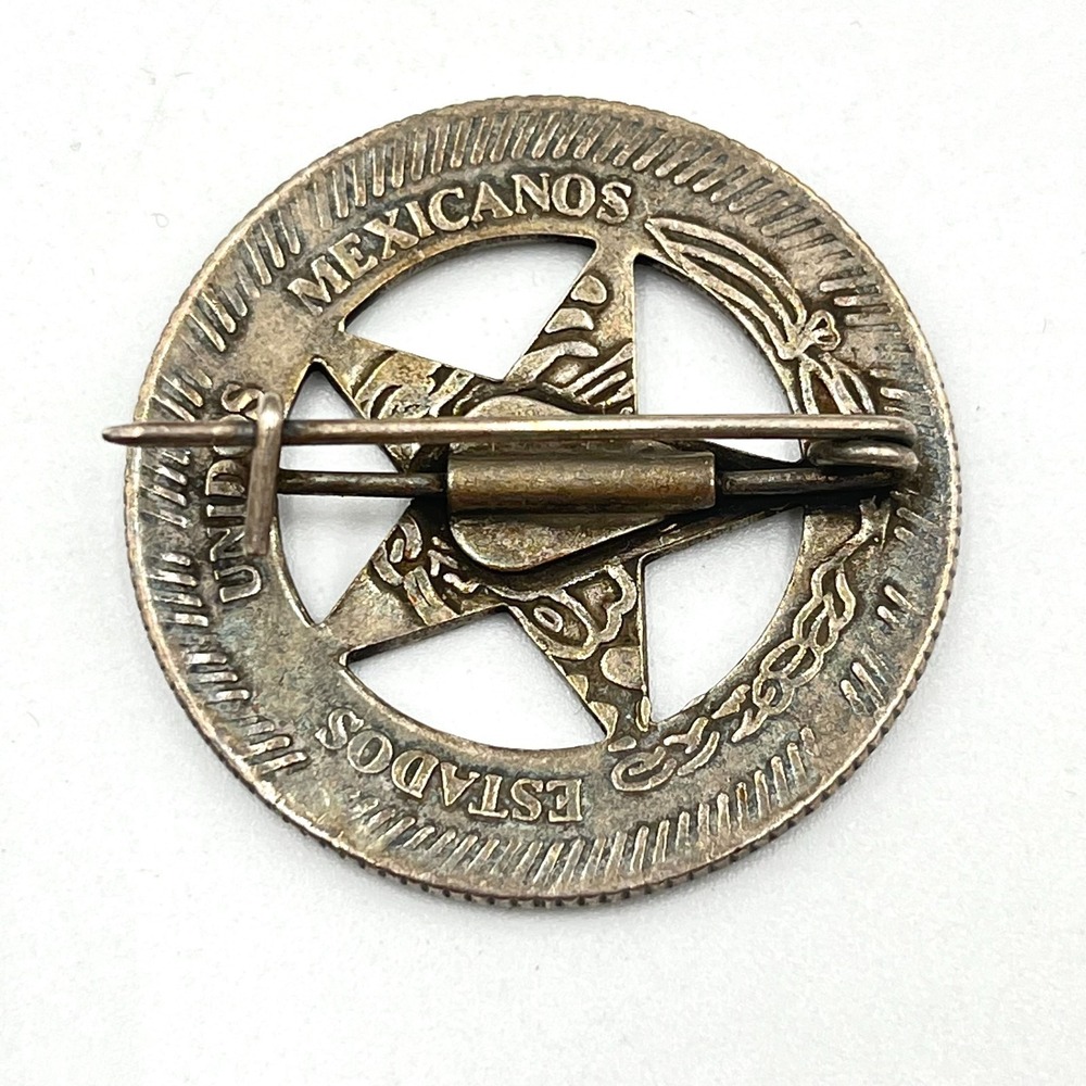 Vintage Texas Rangers Star Badge Pin Western Co. A Silver Tone Cutout Brooch - Picture 5 of 6